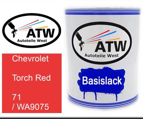 Chevrolet, Torch Red, 71 / WA9075: 1L Lackdose, von ATW Autoteile West.
